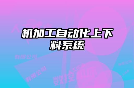 機加工自動化上下料系統(tǒng)