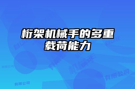 桁架機械手的多重載荷能力