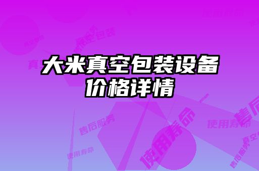 大米真空包裝設備價格詳情