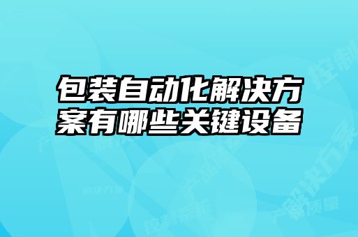 包裝自動化解決方案有哪些關鍵設備
