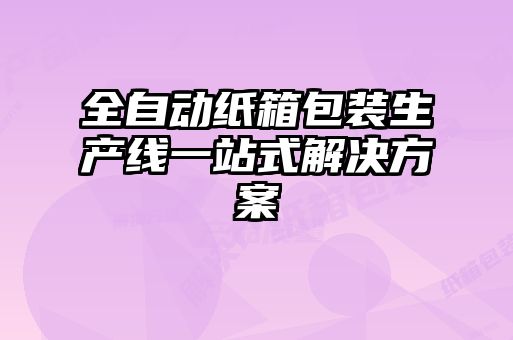 全自動紙箱包裝生產線一站式解決方案