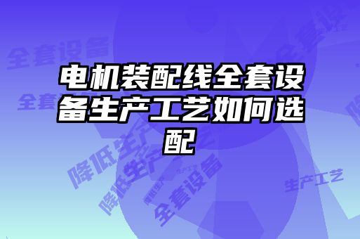 電機裝配線全套設備生產工藝如何選配