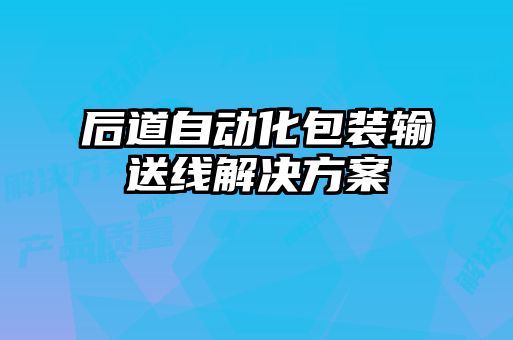 后道自動化包裝輸送線解決方案