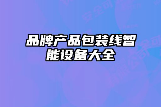 品牌產品包裝線智能設備大全