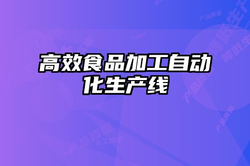高效食品加工自動化生產線