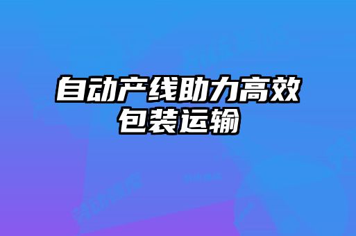 自動產(chǎn)線助力高效包裝運輸