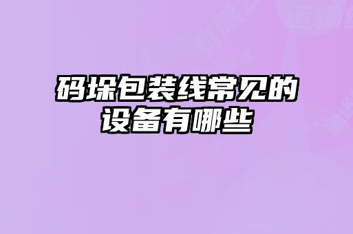 碼垛包裝線常見的設備有哪些