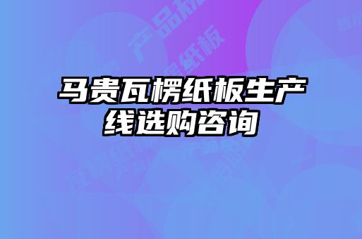 馬貴瓦楞紙板生產線選購咨詢