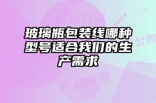 玻璃瓶包裝線哪種型號適合我們的生產需求