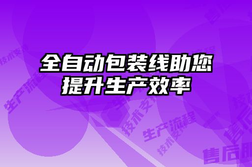 全自動包裝線助您提升生產(chǎn)效率