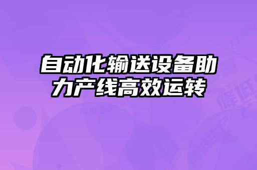 自動化輸送設備助力產線高效運轉