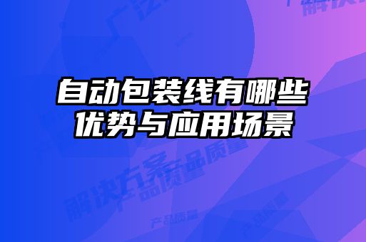 自動包裝線有哪些優(yōu)勢與應用場景