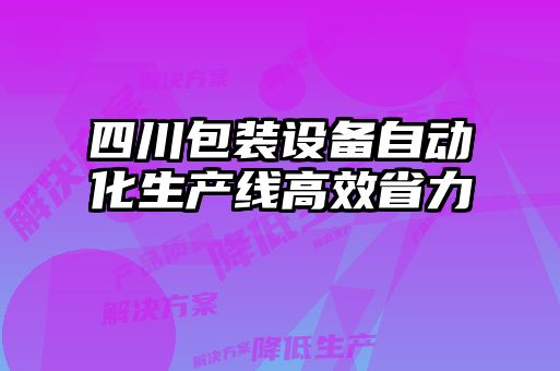 四川包裝設備自動化生產線高效省力