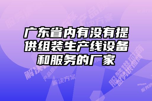 廣東省內有沒有提供組裝生產線設備和服務的廠家