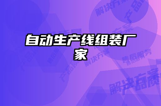 自動(dòng)生產(chǎn)線組裝廠家