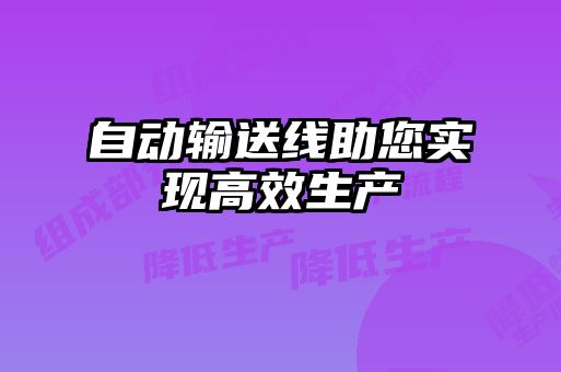 自動輸送線助您實現高效生產