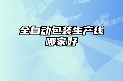 全自動(dòng)包裝生產(chǎn)線哪家好