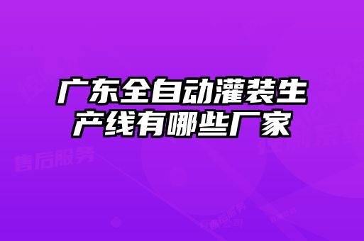 廣東全自動灌裝生產(chǎn)線有哪些廠家